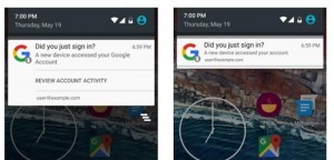 Android vai enviar notificações via push quando novos dispositivos são adicionados à conta