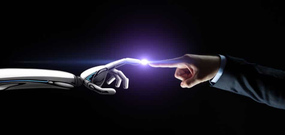 inteligencia artificial robô e humano