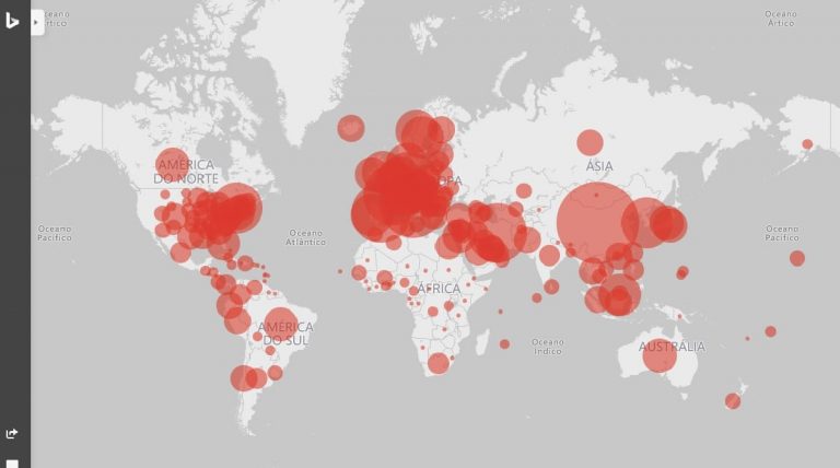 microsoft mapa interativo coronavirus 1