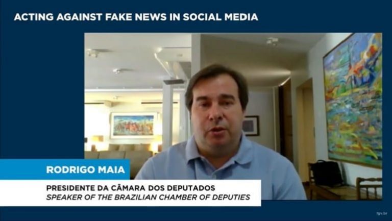 Em live Rodrigo Maia fala sobre combate as fake news e papel da Autoridade de Dados