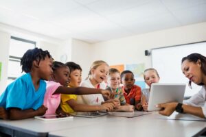 professor, aula, crianças, alunos, classe