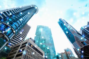 cidade, prédios, smart building