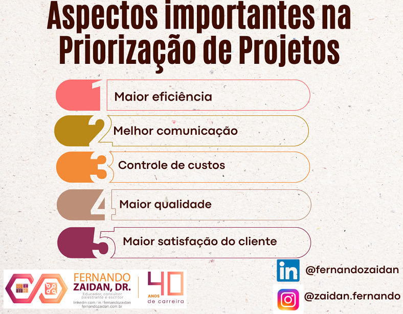 Aspectos importantes na priorização de projetos 4 – Fernando Zaidan