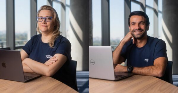 Ana Mantovan, CTO da Turbi, e Eduardo Portelada, diretor de Relações com Investidores da Turbi. Fotos: Divulgação/Turbi
