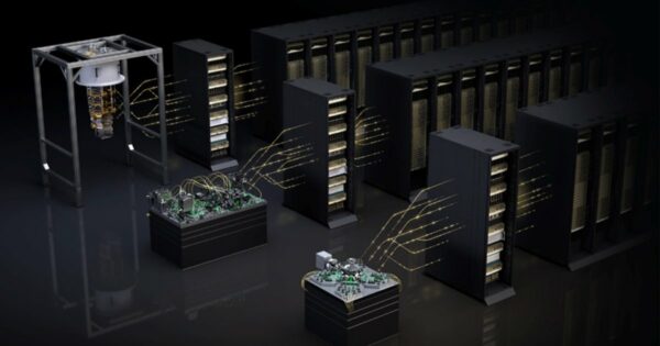 Esquema ilustra o funcionamento da arquitetura VNQLink, nvidia, computação quântica