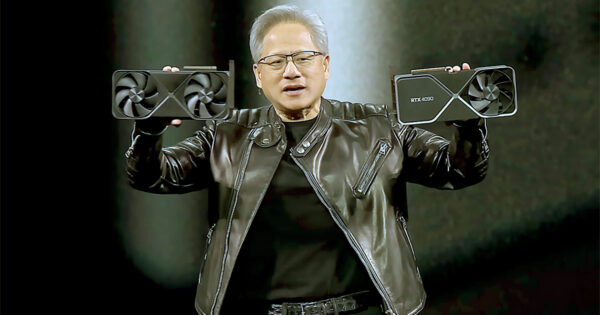 Jensen Huang, CEO da Nvidia, apresenta novos GPUs durante a conferência GTC, em março - Foto: reprodução