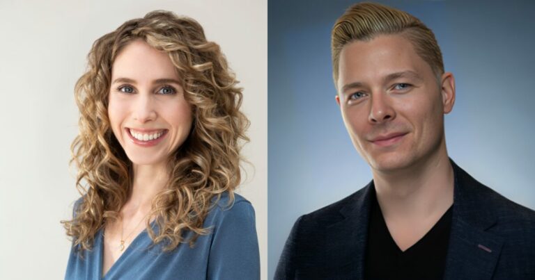 Ian Beacraft, futurista e fundador da Signal and Cipher, e Kasley Killam, especialista em social health. Imagens: divulgação