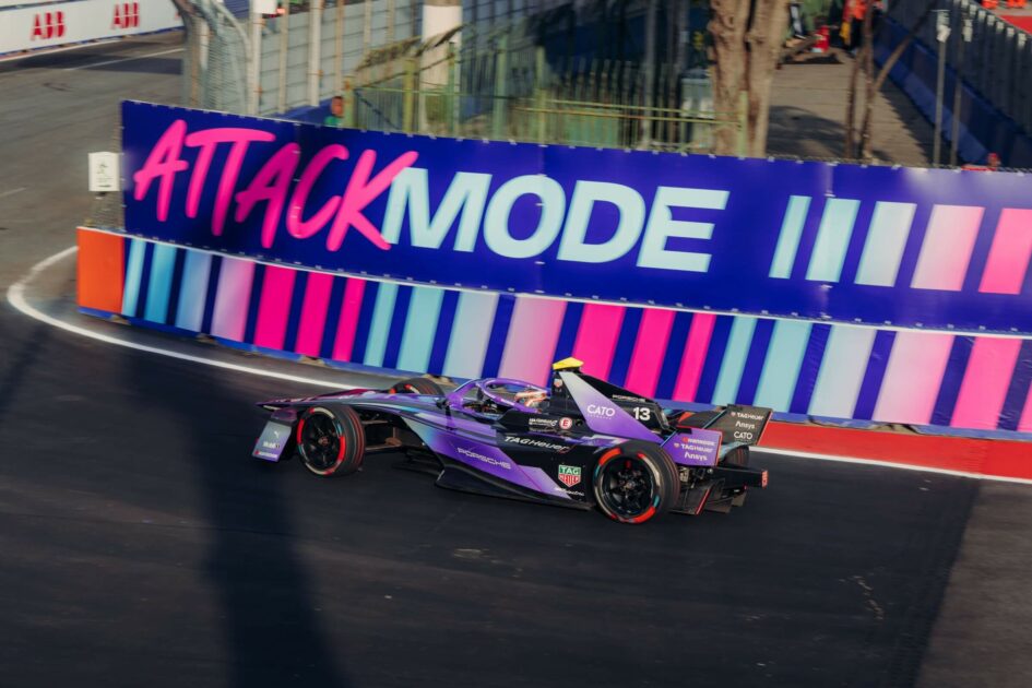 Imagem: Área de Attack Mode, que une estratégia de corrida e RA nas transmissões, no E-Prix de São Paulo - Crédito: Fórmula E/Divulgação