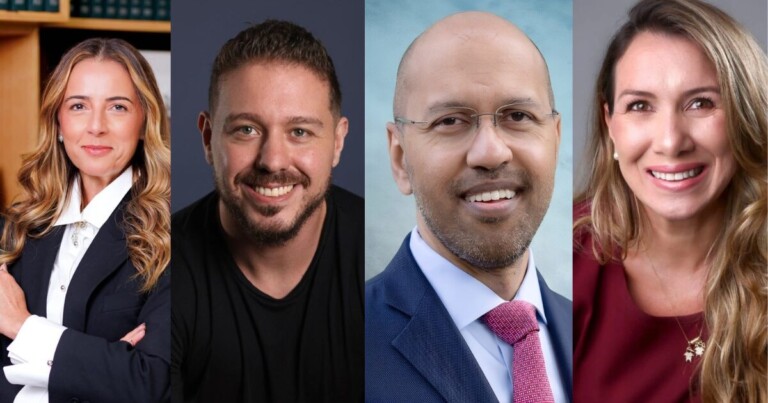 Luciene Pandolfo, TIM; Felipe Contratres, Gupy; Saugata Saha, Qlik Technologies e Geizibél Cavinato, Total Express (Imagem: divulgação)