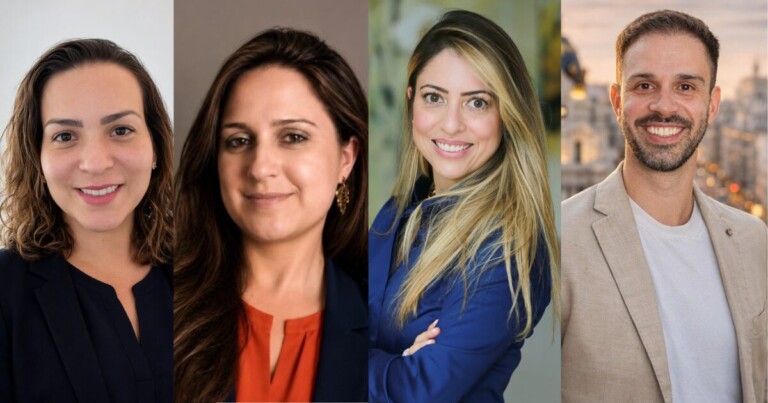 Cyndi Schwartz, Capgemini; Patricia Perobelli, NTT Data; Jeniffer Arlian, 99 e Leandro Oliveira, Humand