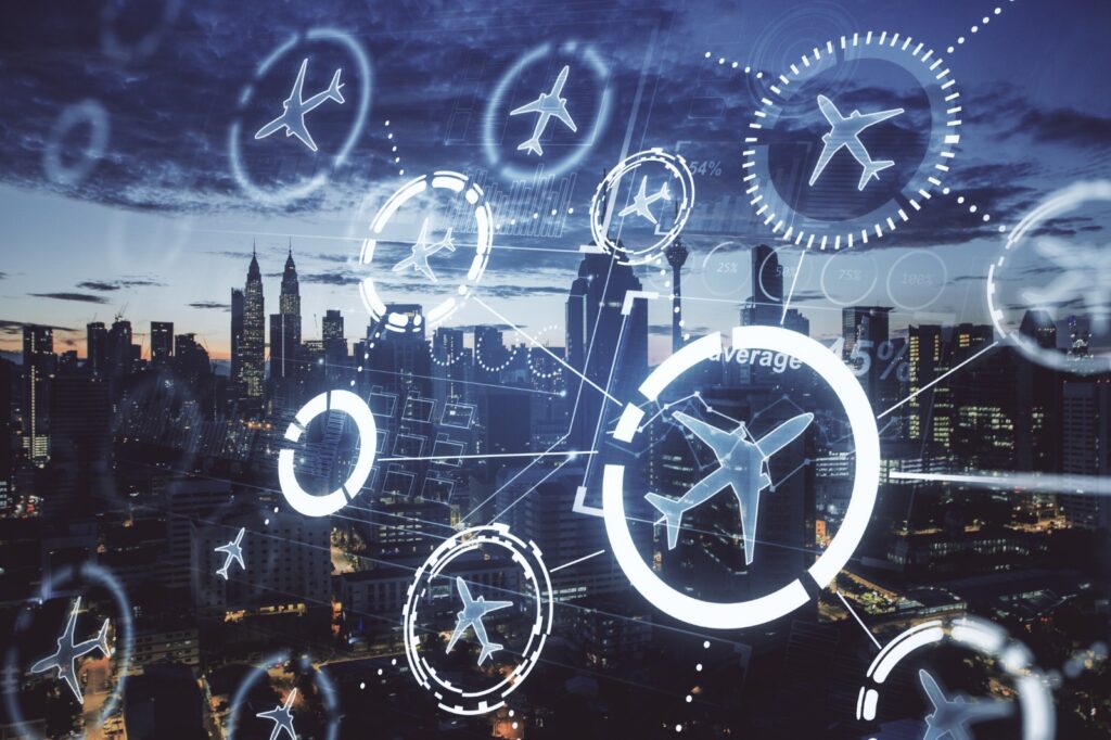 Ao minimizar a duração dos voos e evitar padrões de espera, o projeto da Embrapii ICMC busca reduzir o consumo de combustível e melhorar a experiência de viagem dos passageiros (Crédito da imagem: Envato)