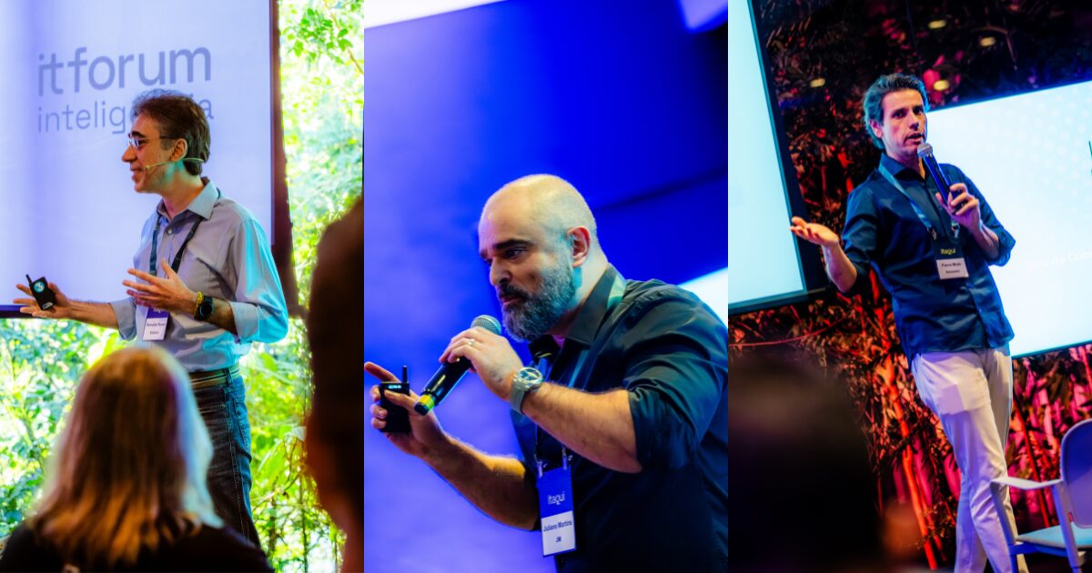 Vendas B2B: 75% das empresas não bateram meta em 2025, e o vendedor não é a causa 2 Reinaldo Roveri, Juliano Martins e Pierre Muto durante o IT Forum Na Mata Vendas, no Distrito Itaqui (Imagem: Divulgação/IT Forum)