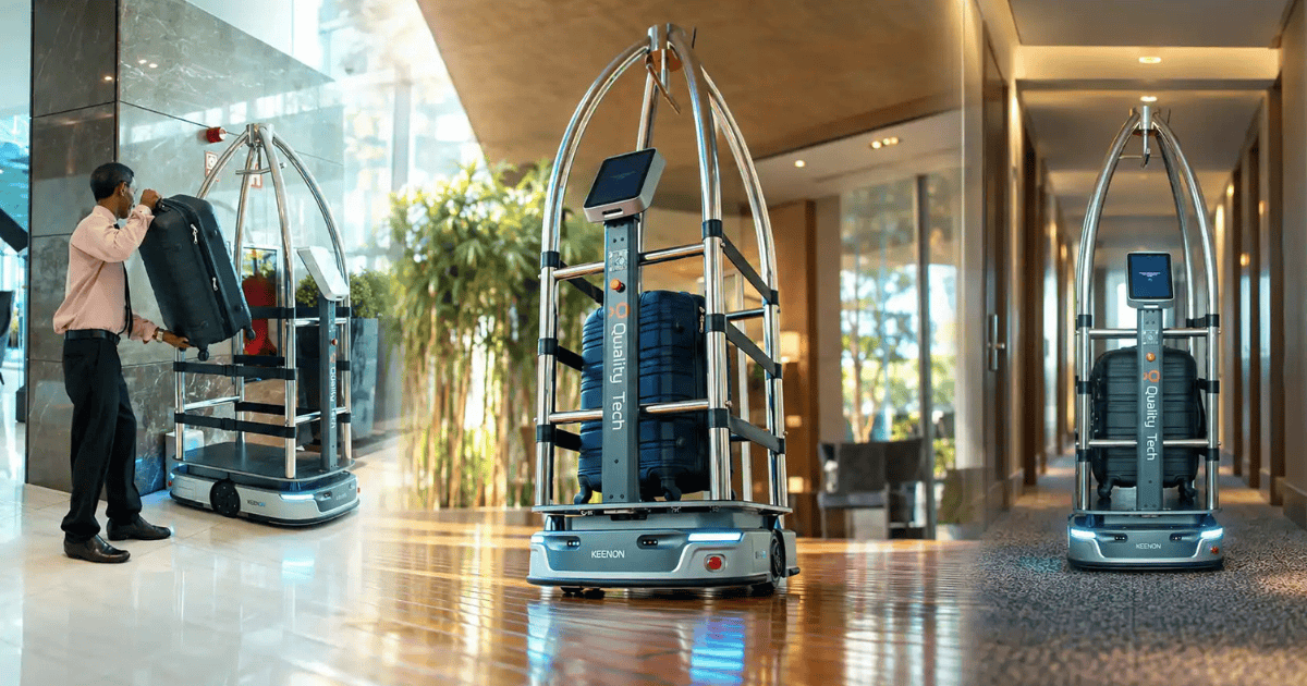 Mercure Uberlândia amplia automação com robô para transporte de bagagens